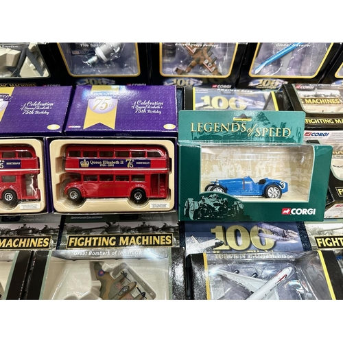 1523 - Box of Diecast Models, including Corgi 100 Years of Flight seven models, Corgi Fighting Machines six... 