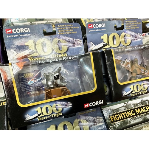 1523 - Box of Diecast Models, including Corgi 100 Years of Flight seven models, Corgi Fighting Machines six... 