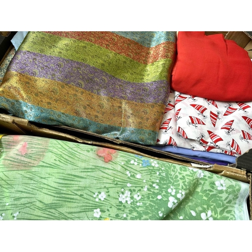 1540 - Large Quantity of Vintage 1960's and 1970's Fabric, including wool, silk, cotton, satin, jacquard, e... 