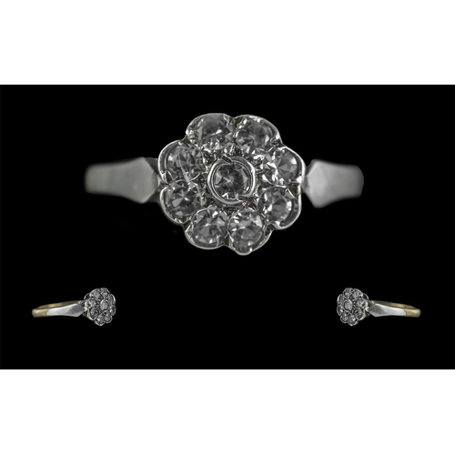 231 - 18ct Gold Attractive and Petite Diamond Set Cluster Ring, Marked 750 - 18ct to Shank. The Well Match... 