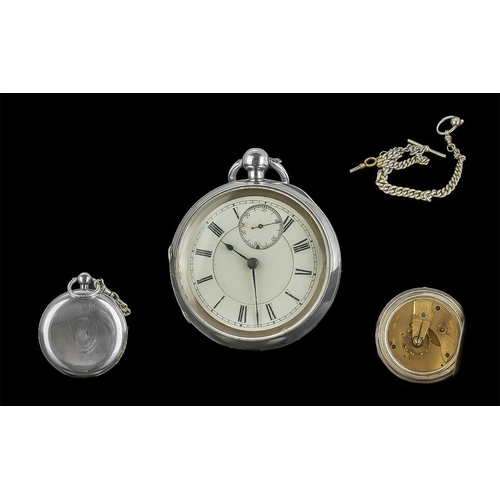 410A - Large Antique Gents Silver Cased Pocket Watch with key wound Lever Movement. The watch comes on a ni... 