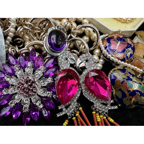 411 - Large Collection of Costume Jewellery. Includes Pearls, Beads, Pendants etc, Good Lot for Sorting.