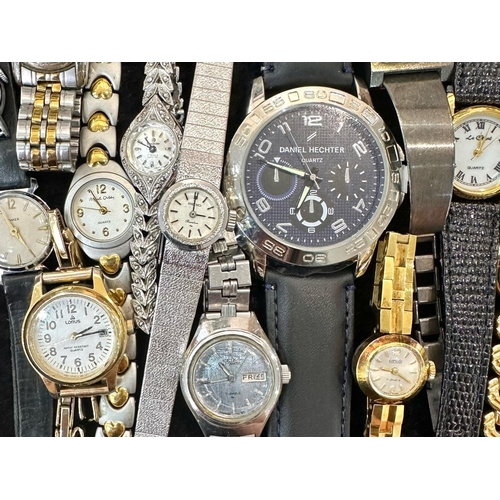 414 - Collection of Ladies & Gentleman's Fashion Wristwatches, comprising leather and bracelet straps, inc... 