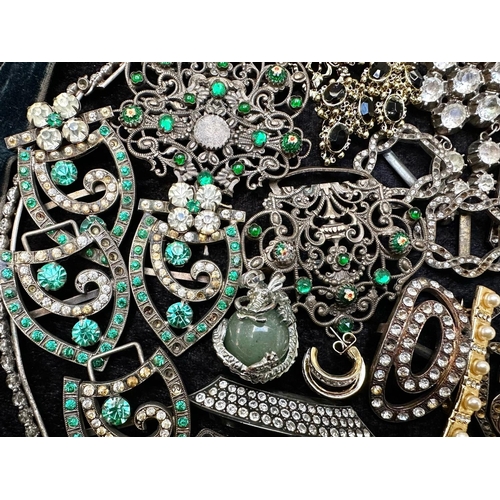 420 - Lovely Collection of Vintage Art Deco Style & Victorian Crystal Set Costume Jewellery, including bro... 