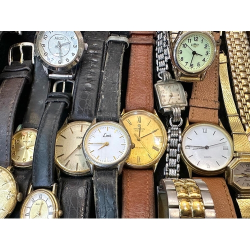 481A - Collection of Gentleman's & Ladies Wristwatches, bracelet and leather straps, including Accurist, Be... 