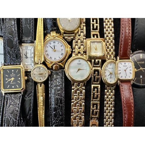 484 - Collection of Gentleman's & Ladies Wristwatches, bracelet and leather straps, comprising Olivia Burt... 