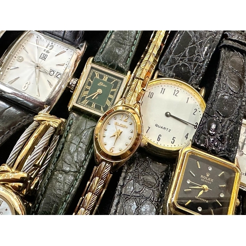 484 - Collection of Gentleman's & Ladies Wristwatches, bracelet and leather straps, comprising Olivia Burt... 