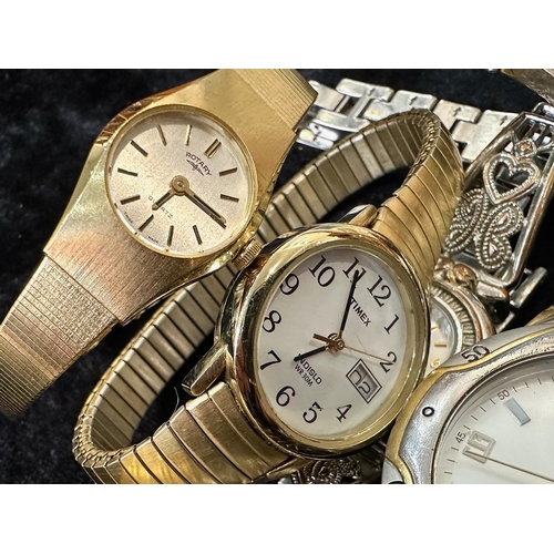 484 - Collection of Gentleman's & Ladies Wristwatches, bracelet and leather straps, comprising Olivia Burt... 