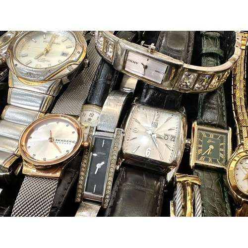 484 - Collection of Gentleman's & Ladies Wristwatches, bracelet and leather straps, comprising Olivia Burt... 