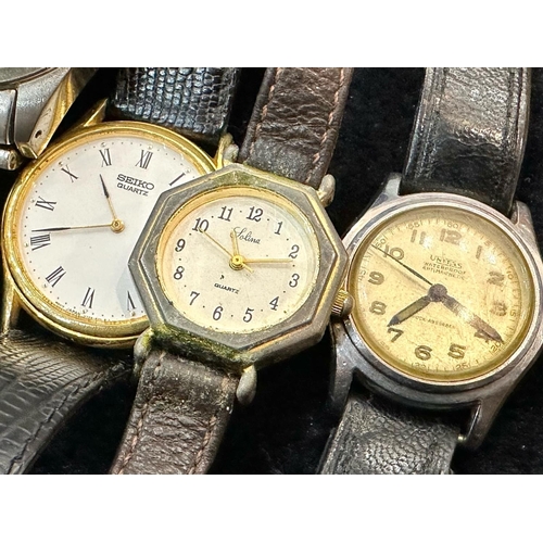 487 - Collection of Gentleman's & Ladies Wristwatches, bracelet and leather straps, comprising Lorus, Role... 