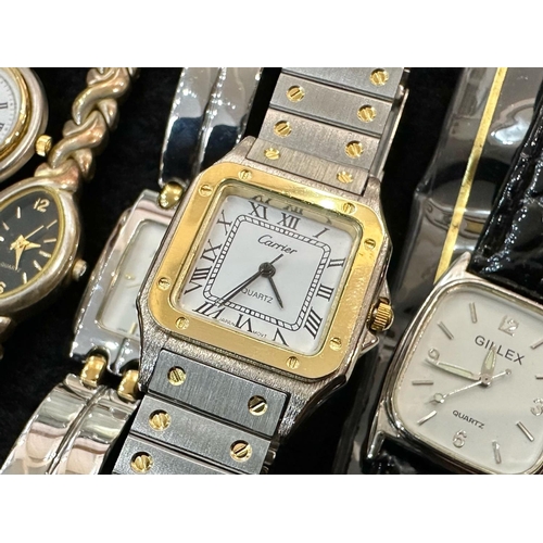 489 - Collection of Gentleman's & Ladies Wristwatches, bracelet and leather straps, comprising Rotary (box... 