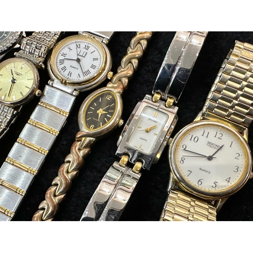 489 - Collection of Gentleman's & Ladies Wristwatches, bracelet and leather straps, comprising Rotary (box... 