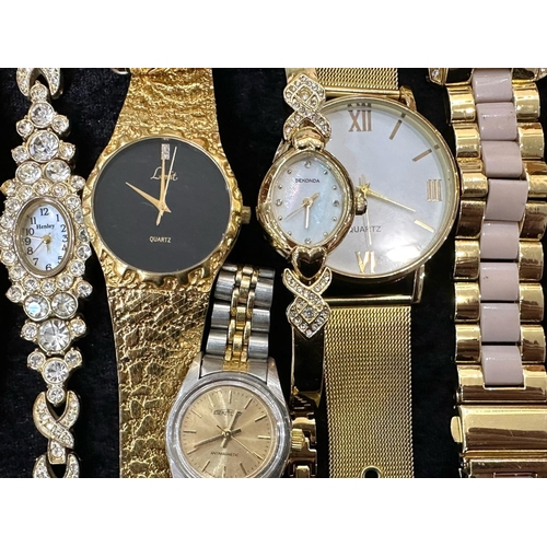 491 - Collection of Gentleman's & Ladies Wristwatches, bracelet and leather straps, including Limit, Rolex... 