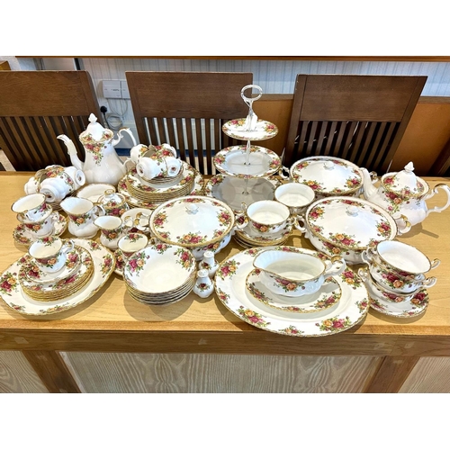 518 - Royal Albert 'Old Country Roses' Tea, Coffee & Dinner Service, comprising 3 tier cake plate, teapot,... 