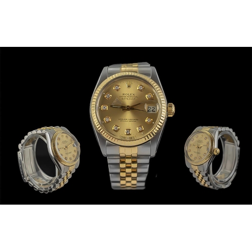 53A - Rolex - Ladies Oyster Perpetual Date-Just 18ct Gold and Steel Chronometer Wrist Watch. Model No 6827... 