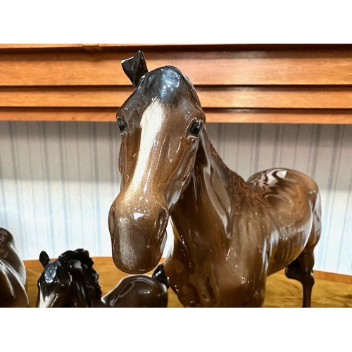 602 - A Collection of Beswick Horses (5) in total. To include mid brown colourway, chestnut brown, various... 