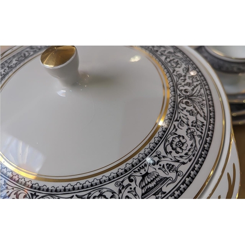 652 - Wood & Sons 'Saracen' Dinner & Tea Service, Alpine White Ironstone, comprising tureens, plates, side... 