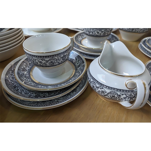 652 - Wood & Sons 'Saracen' Dinner & Tea Service, Alpine White Ironstone, comprising tureens, plates, side... 