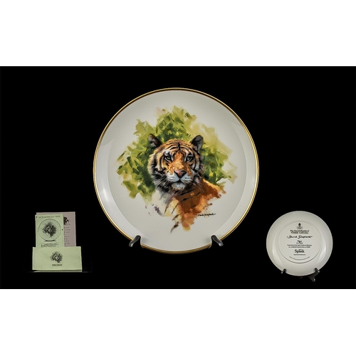 658 - David Shepherd Wall Plates, all depicting wild animals.  Comrpising Rhinoceros, Cheetah, Zebra, The ... 