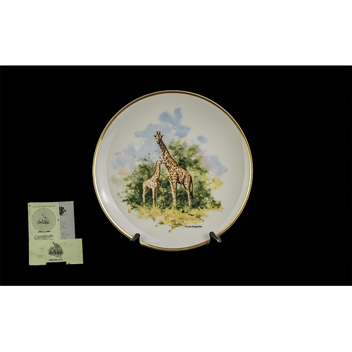 658 - David Shepherd Wall Plates, all depicting wild animals.  Comrpising Rhinoceros, Cheetah, Zebra, The ... 