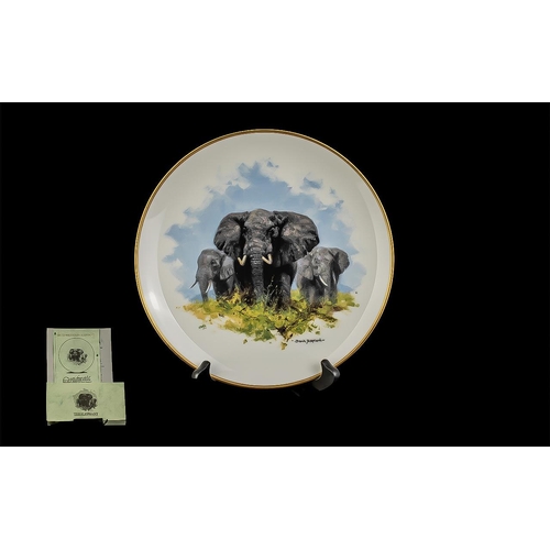 658 - David Shepherd Wall Plates, all depicting wild animals.  Comrpising Rhinoceros, Cheetah, Zebra, The ... 