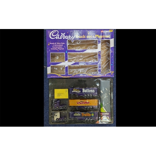 1402 - Corgi Cadbury Truck Set and Playmat. Scale Models Numbers 58111, 57501, 04420, 59501, 3203.