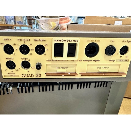 1563 - Quad FM3 Stereo Tuner,  a Quad 33 Control Unit,   together with a Quad 303 Power Amp, not working.  ... 