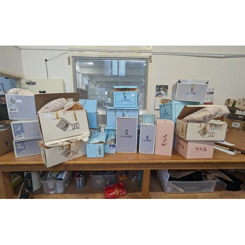 1600 - Large collection of Empty Nao and Lladro Boxes. A/F Condition.