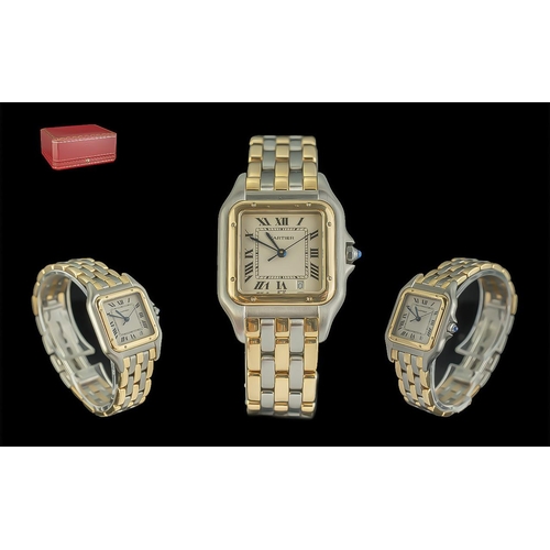 2 - Cartier Tank Francaise Swiss Made 18ct Gold and Steel Quartz Ladies Midi Size Wrist Watch with Justd... 