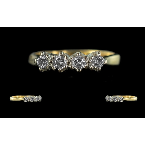 241 - 18ct Gold Attractive Forty Three Stone Diamond Set Ring with full hallmark to interior of shank, the... 