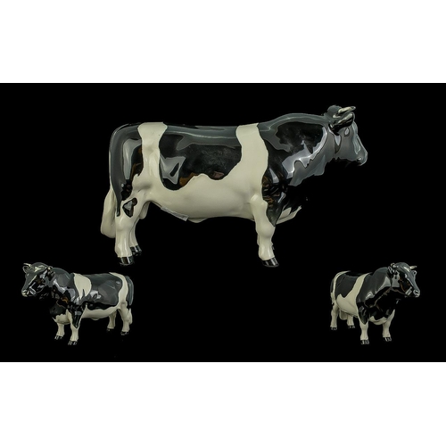 507 - Beswick Hand Painted Farm Animal Figure ' Connoisser Cattle ' Friesian Bull. CH Coddington Hilt Bar.... 