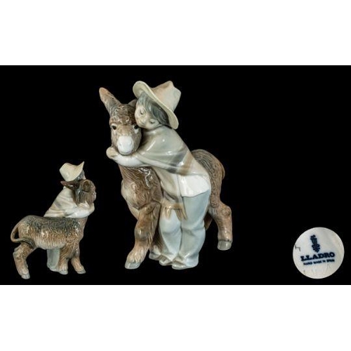 522 - Lladro - Hand Painted Porcelain Figure Group ' Platero and Marcella ' Model No 1181. Issued 1971 - 1... 