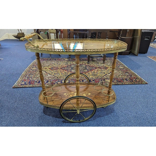 1054 - Italian Drinks Trolley, typical form, gloss finish, galleried top.