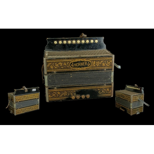 1107 - Antique Period Homer 140G Ten Button Melodeon / Accordion, Signs of Wear - Please Confirm with Photo... 