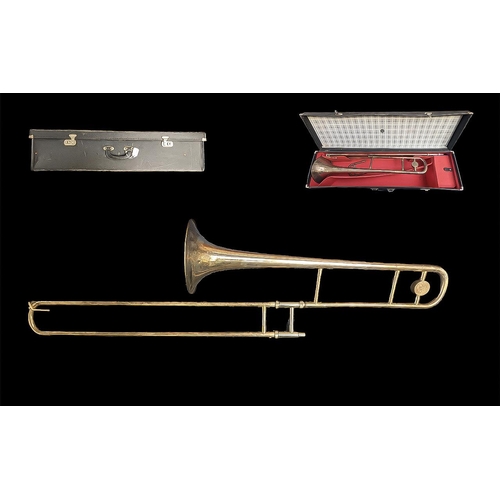 1116 - Music Interest - Vintage Trombone in Fitted Case.