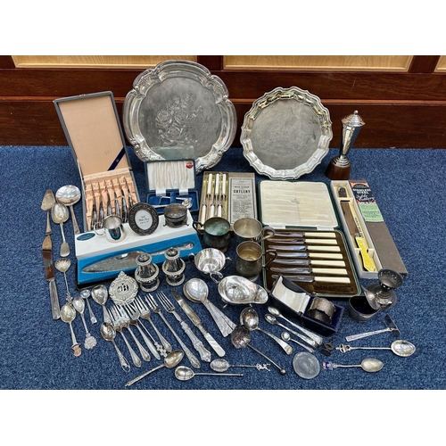 1241 - Large Collection of Boxed & Loose Plated Ware comprising assorted stainless steel boxed cutlery, bre... 