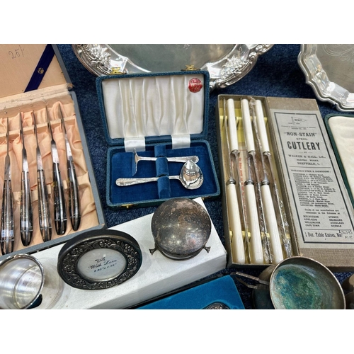 1241 - Large Collection of Boxed & Loose Plated Ware comprising assorted stainless steel boxed cutlery, bre... 