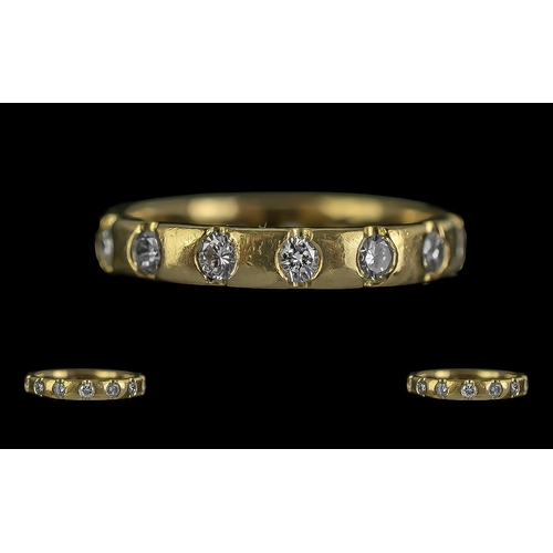 17A - Ladies 18ct Gold Diamond Set Full Eternity Ring, Not Marked but Tests 750 - 18ct.  The Well Matched ... 