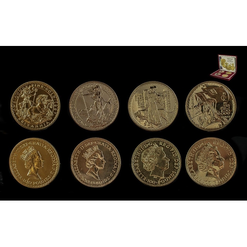 191 - Royal Mint Ltd Edition Britannia Design Queen Elizabeth II One Ounce Gold Bullion Collection Four Co... 