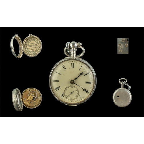 191A - Victorian Period 1837 - 1901 Sterling Silver Pair Cased Key-wind Open Faced Pocket Watch. Fusee Move... 