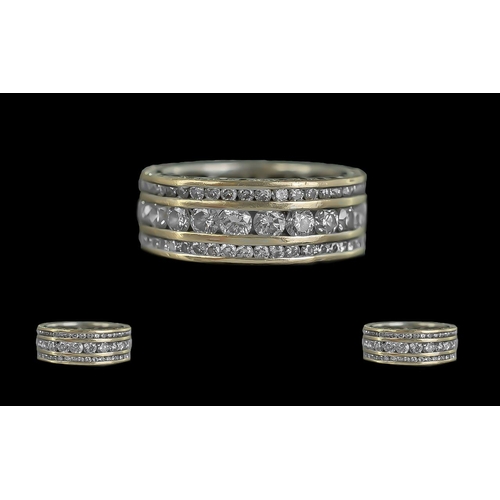 1A - Ladies 18ct White Gold Stunning Diamond Set Full Eternity Ring marked 18ct 750 to shank. All of the ... 