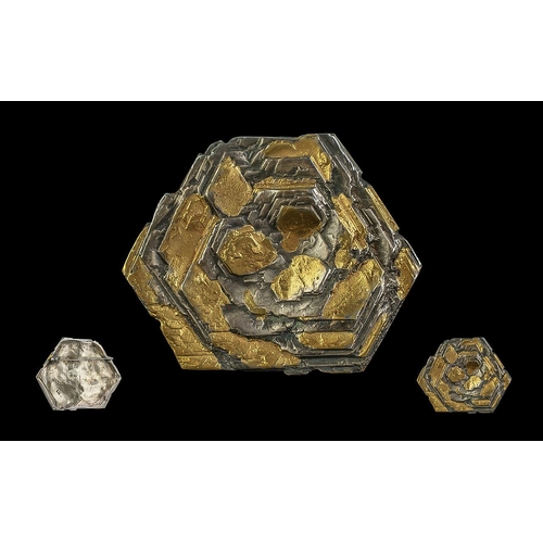 214 - Line Vautrin Brooch 'Rose Des Sables', Line Vautrin (1913-1997) gilt and patinated bronze in the for... 