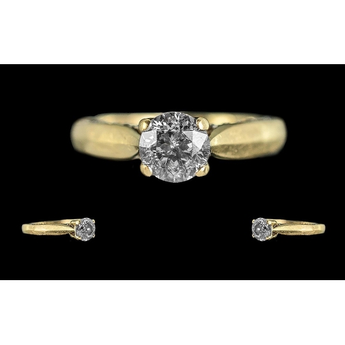 33 - 18ct Gold Excellent Diamond Set Ring. Full Hallmark to Interior of Shank. The Central Brilliant Cut ... 