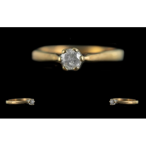 387 - Ladies 9ct Gold Single Stone Diamond Ring, of Elegant Form. Stamped to Shank. Approx Weight 1.95 gra... 