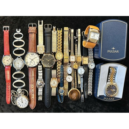 399 - Collection of Gentleman's & Ladies Wristwatches, bracelet and leather straps, comprising Red Herring... 