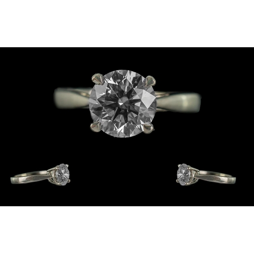 5 - 18ct White Gold Excellent Quality Single Stone Diamond Set Ring.  Full hallmark to interior of shank... 