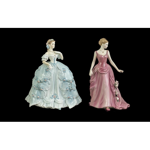 503 - Royal Worcester Pair of Hand Painted Porcelain Ltd Edition Figures ( 2 ) Comprises 1/ The First Quad... 