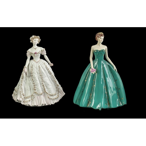 504 - Royal Worcester Ltd Edition Pair of Hand Painted Porcelain Figures ( 2 ) Comprises 1/ Forever, CW 82... 