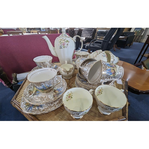 648 - Grosvenor Bone China Tea Service 'Wilton',  comprising tea pot, milk jug, six cups and six saucers. ... 