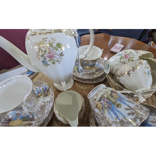 648 - Grosvenor Bone China Tea Service 'Wilton',  comprising tea pot, milk jug, six cups and six saucers. ... 